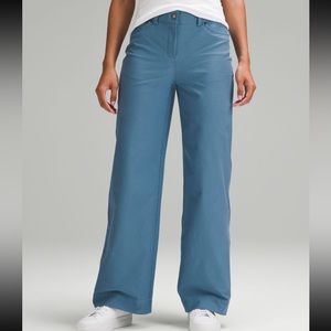 lululemon City Sleek 5 Pocket High Rise Wide Leg Pant Utility Blue Size 27